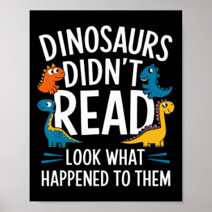 Dinosaurier lasen nicht lustige Lehrer Kinder  Poster