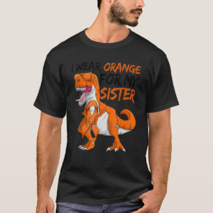 Dinosaurier Leukämie Ich trage Orange für meinen S T-Shirt