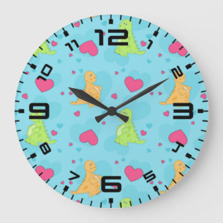 Dinosaurier-Liebe Große Wanduhr