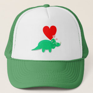 Dinosaurier-Liebe-Herztriceratops-Kappe Truckerkappe
