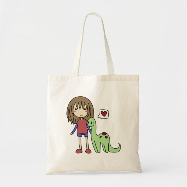 Dinosaurier-Liebe-Tasche Tragetasche (Vorne)