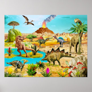 Dinosaurier-Malerei für Wand des Dekorationsraums Poster