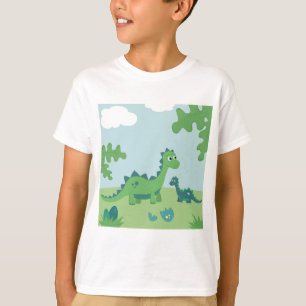 Dinosaurier-Mami und Baby-Junge in der Muschel T-Shirt
