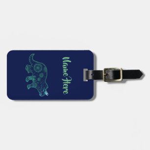 Dinosaurier, Mandala triceratops Custom Luggae Tag Gepäckanhänger