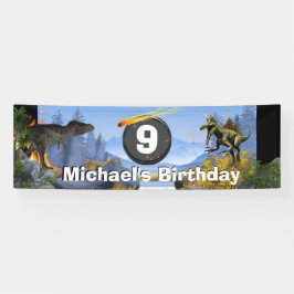 Dinosaurier Meteor prähistorische Tiere Junge Gebu Banner