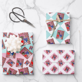 Dinosaurier mit С Aussehen in Bisexuellen Flaggenf Geschenkpapier Set