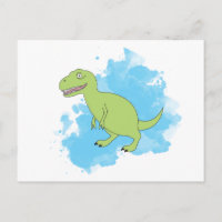 Dinosaurier mit Aquarellbild