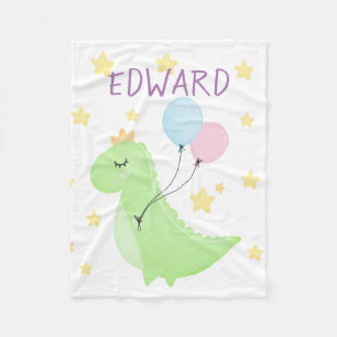 Dinosaurier mit Balloons Fleecedecke