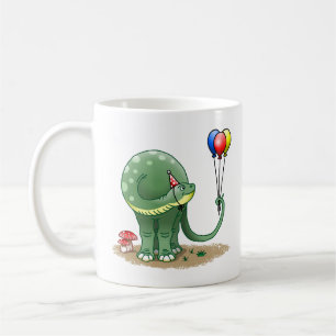 Dinosaurier mit Balloons zum Geburtstag Kaffeetasse