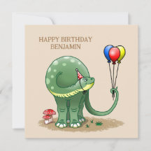 Dinosaurier mit Balloons zum Geburtstag