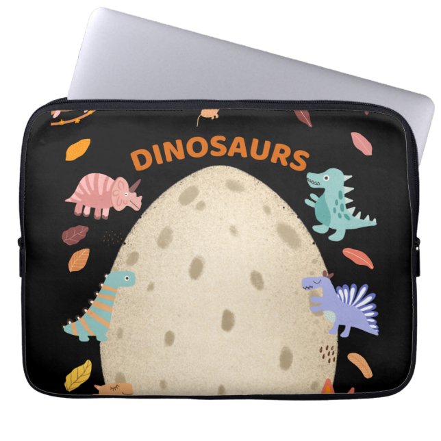 Dinosaurier mit Dinosauriern und Dino-Eiern Laptopschutzhülle (Vorderseite)