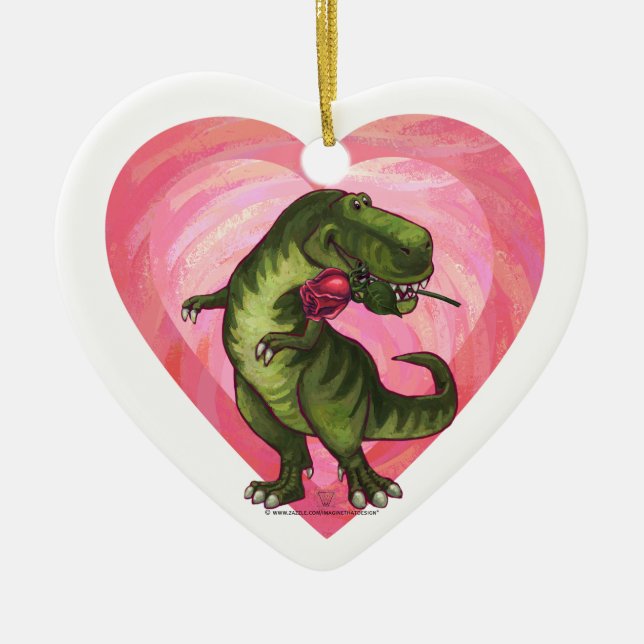 Dinosaurier mit Rose Seien Sie meine Ornamente (Vorne)