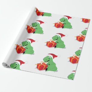 Dinosaurier mit Weihnachtsgeschenkpapier Geschenkpapier