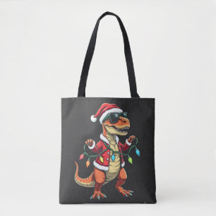Dinosaurier mit Weihnachtslicht-Weihnachtsmannmütz