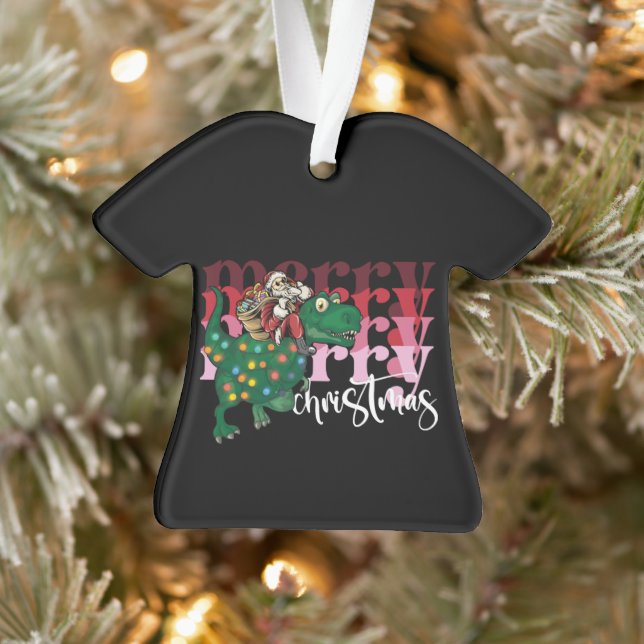 Dinosaurier mit Weihnachtsmann Ornament (Baum)