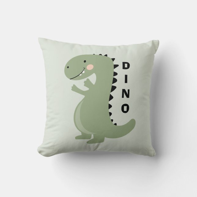 Dinosaurier Moderne Grüne Baby Tiere Kinderzimmer  Kissen (Vorderseite)
