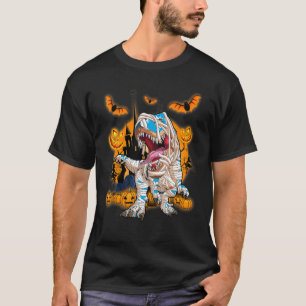 Dinosaurier-Mumie Gruseliger Kürbis und Mond Hallo T-Shirt