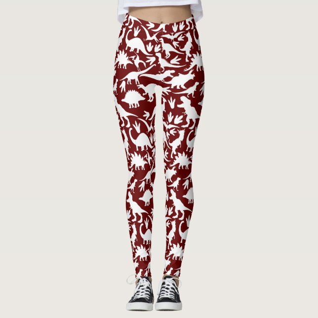 Dinosaurier Muster 01 w. DR BG Leggings (Vorderseite)