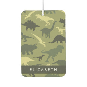 Dinosaurier Muster, Dinosaur Silhouette, Ihr Name Autolufterfrischer