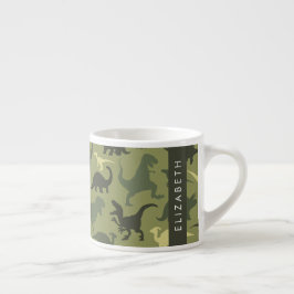 Dinosaurier Muster, Dinosaur Silhouette, Ihr Name Espressotasse