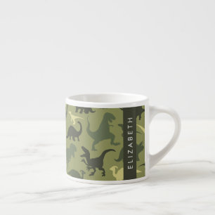 Dinosaurier Muster, Dinosaur Silhouette, Ihr Name Espressotasse