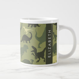 Dinosaurier Muster, Dinosaur Silhouette, Ihr Name Jumbo-Tasse