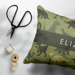 Dinosaurier Muster, Dinosaur Silhouette, Ihr Name Kissenbezug