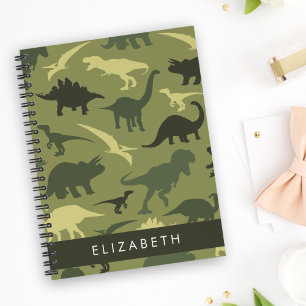 Dinosaurier Muster, Dinosaur Silhouette, Ihr Name Planer