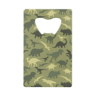 Dinosaurier-Muster, Dinosaurier-Silhouette, grüner Geldbeutel Flaschenöffner