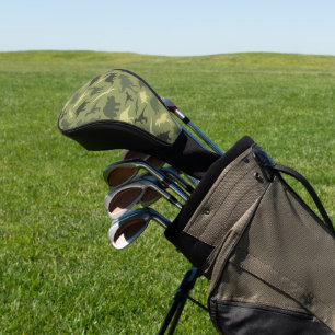 Dinosaurier-Muster, Dinosaurier-Silhouette, grüner Golf Headcover