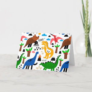 Dinosaurier-Muster Feiertagskarte