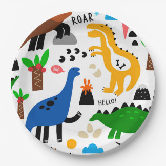 Dinosaurier-Muster Pappteller