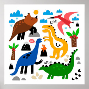 Dinosaurier-Muster Poster