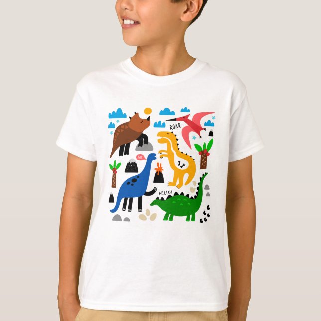 Dinosaurier-Muster T-Shirt (Vorderseite)