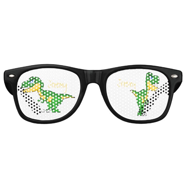 Dinosaurier Name Boys Fun Party Partybrille (Vorderseite)