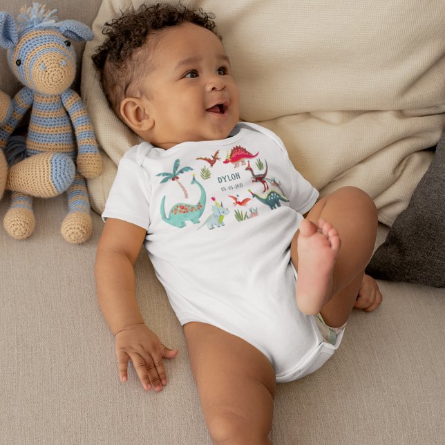Dinosaurier Niedlich Dino Junge Name Baby Strampler (Von Creator hochgeladen)