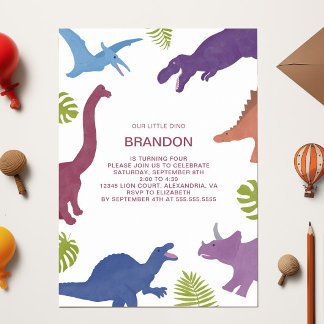 Dinosaurier Niedlich Dino Kid Geburtstagsparty Einladung