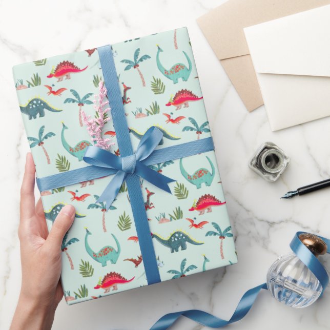 Dinosaurier Niedlich-farbiges Kids-Wrapping Paper Geschenkpapier (Schenken)