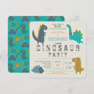 Dinosaurier niedlich moderne Geburtstagsparty Einladung