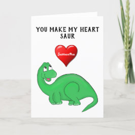 Dinosaurier Niedlich Valentinstag Feiertagskarte