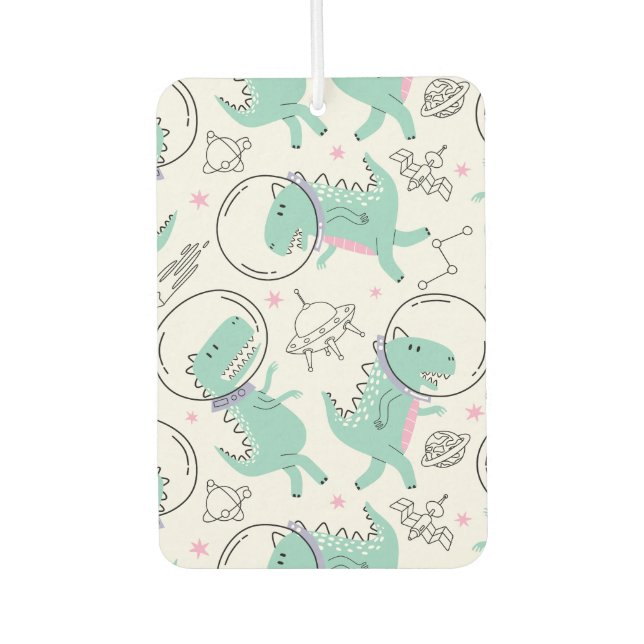 Dinosaurier, Niedliche Dinosaurier, Raumschiff, St Autolufterfrischer (Vorderseite)