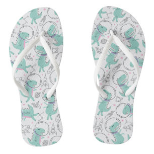 Dinosaurier, Niedliche Dinosaurier, Raumschiff, St Flip Flops