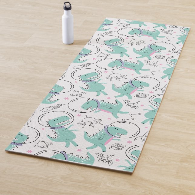 Dinosaurier, Niedliche Dinosaurier, Raumschiff, St Yogamatte (Beispiel)