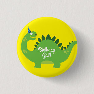 Dinosaurier-niedliches 1. Geburtstags-Knopf-Button Button