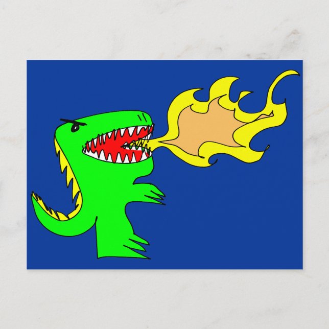 Dinosaurier-oder Drache-Kunst durch wenig t + Postkarte (Vorderseite)
