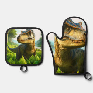 Dinosaurier Ofenhandschuh & Topflappen-Set