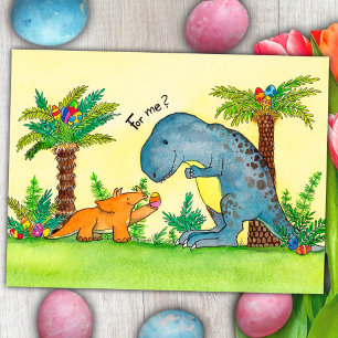 Dinosaurier Osterpostkarte von Nicole Janes Feiertagspostkarte