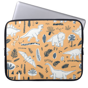 Dinosaurier & Palm Blätter: Fun Pattern Laptopschutzhülle