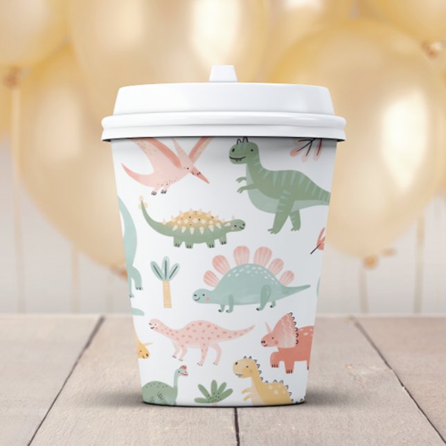 Dinosaurier Paper Cups Pappbecher (Dinosaur Theme Decor Paper Cups by Painted Paperie
)