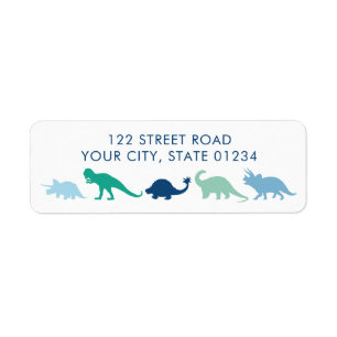 Dinosaurier Parade, Blue und Green Custom Address